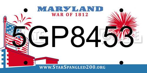 5GP8453 Maryland License Plate