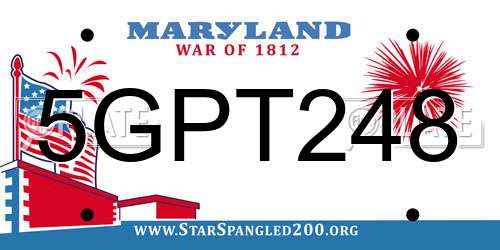 5GPT248 Maryland License Plate