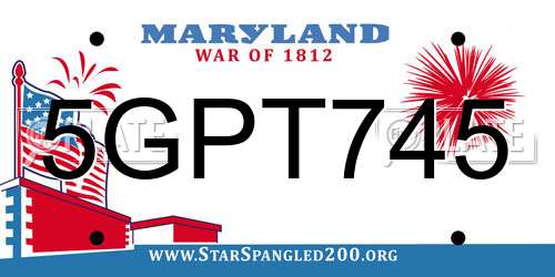 5GPT745 Maryland License Plate