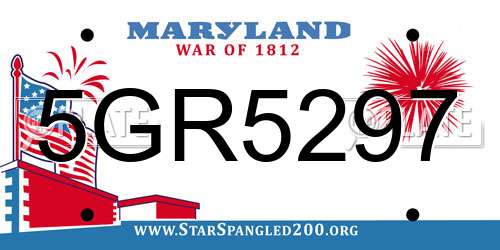 5GR5297 Maryland License Plate