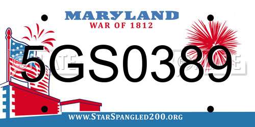 5GS0389 Maryland License Plate