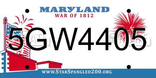 5GW4405 Maryland License Plate
