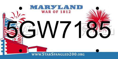 5GW7185 Maryland License Plate
