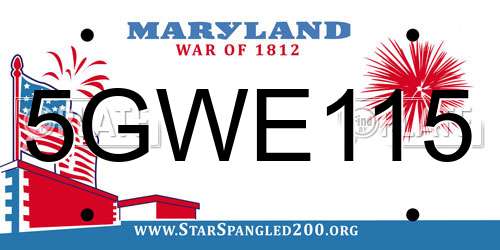 5GWE115 Maryland License Plate