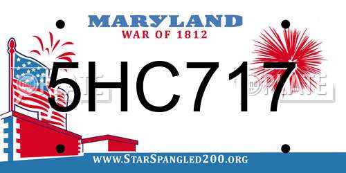 5HC717 Maryland License Plate