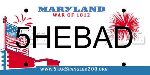 5HEBAD Maryland License Plate