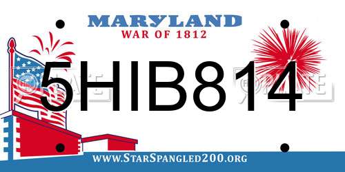 5HIB814 Maryland License Plate