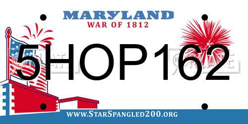 5HOP162 Maryland License Plate