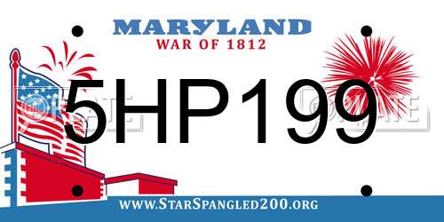 5HP199 Maryland License Plate