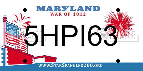 5HPI63 Maryland License Plate