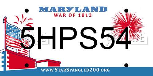 5HPS54 Maryland License Plate