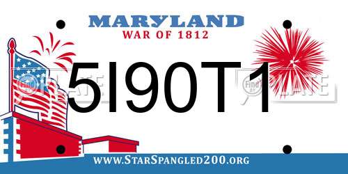 5I90T1 Maryland License Plate