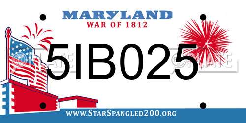 5IB025 Maryland License Plate