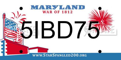 5IBD75 Maryland License Plate