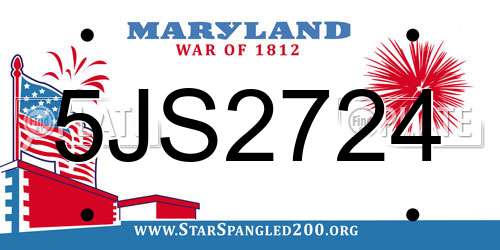 5JS2724 Maryland License Plate
