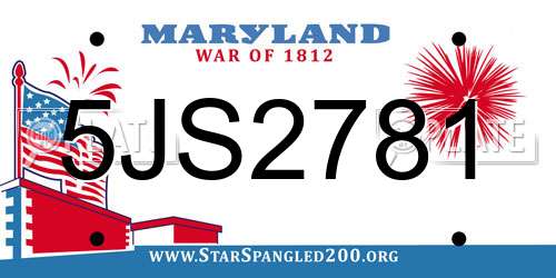 5JS2781 Maryland License Plate