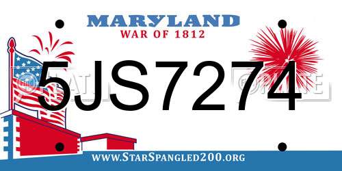 5JS7274 Maryland License Plate