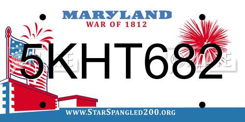 5KHT682 Maryland License Plate