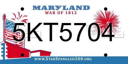 5KT5704 Maryland License Plate