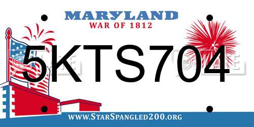 5KTS704 Maryland License Plate