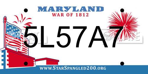 5L57A7 Maryland License Plate