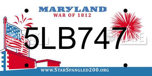 5LB747 Maryland License Plate