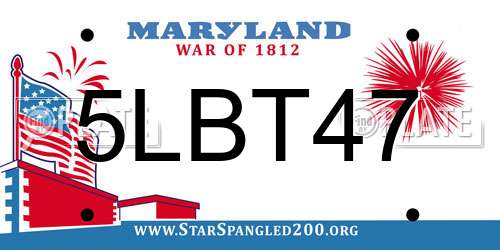 5LBT47 Maryland License Plate