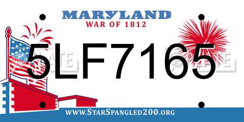 5LF7165 Maryland License Plate
