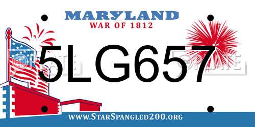 5LG657 Maryland License Plate