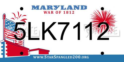 5LK7112 Maryland License Plate