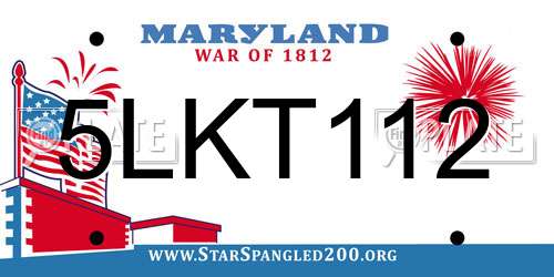 5LKT112 Maryland License Plate