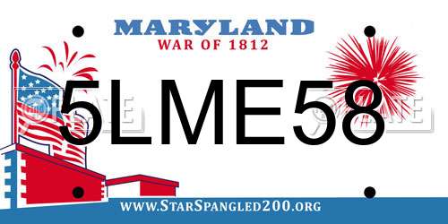 5LME58 Maryland License Plate