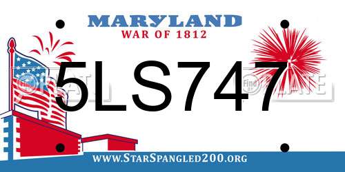 5LS747 Maryland License Plate