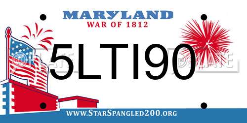 5LTI90 Maryland License Plate