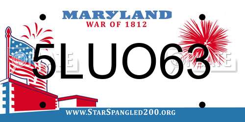 5LUO63 Maryland License Plate