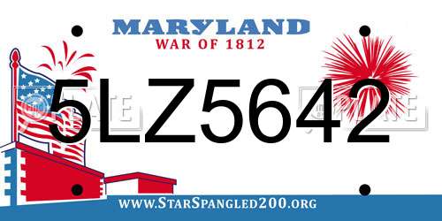 5LZ5642 Maryland License Plate