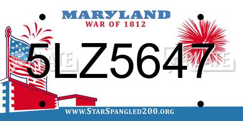 5LZ5647 Maryland License Plate