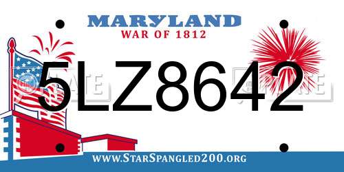 5LZ8642 Maryland License Plate