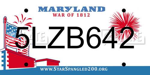 5LZB642 Maryland License Plate