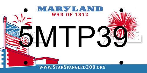 5MTP39 Maryland License Plate