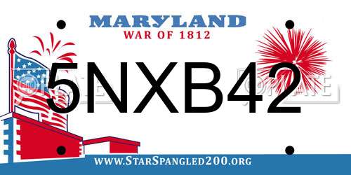 5NXB42 Maryland License Plate