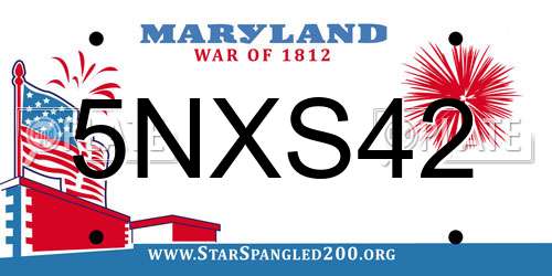 5NXS42 Maryland License Plate