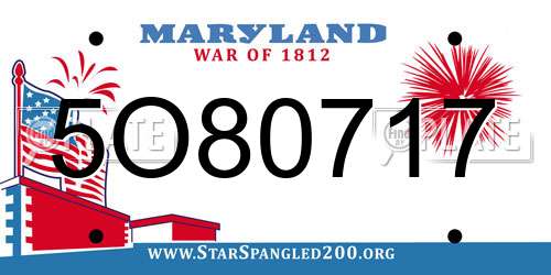 5O80717 Maryland License Plate