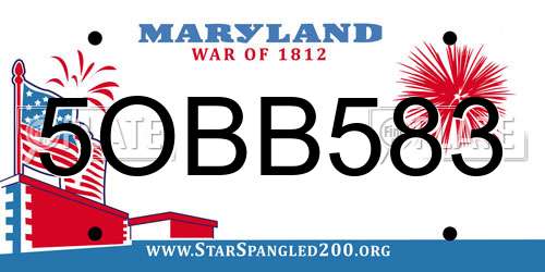 5OBB583 Maryland License Plate