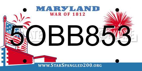 5OBB853 Maryland License Plate