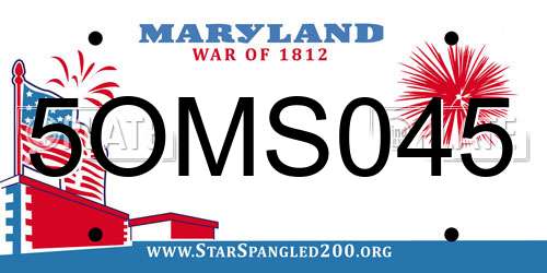 5OMS045 Maryland License Plate