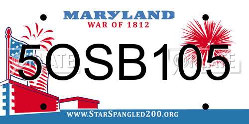 5OSB105 Maryland License Plate