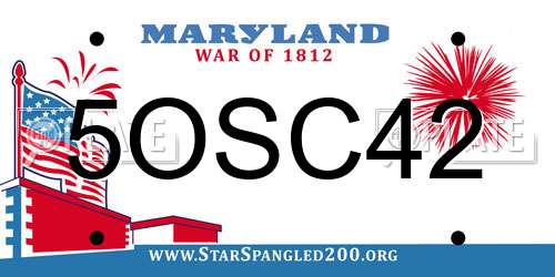 5OSC42 Maryland License Plate