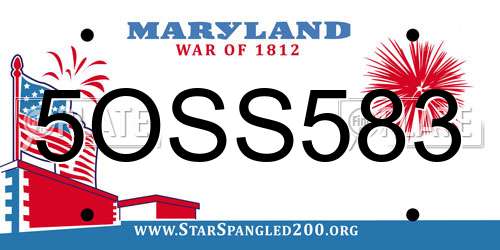 5OSS583 Maryland License Plate