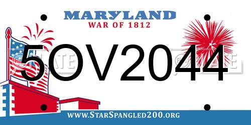 5OV2044 Maryland License Plate